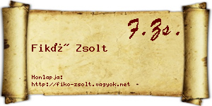 Fikó Zsolt névjegykártya