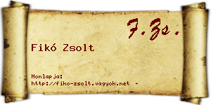 Fikó Zsolt névjegykártya